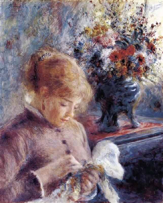 Pierre-Auguste Renoir Feune Femme cousant oil painting image